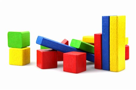 simsearch:400-04282061,k - Wooden building blocks on white background. Close Up. Stock Photo - Budget Royalty-Free & Subscription, Code: 400-05319845