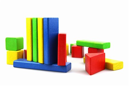 simsearch:400-04282061,k - Wooden building blocks on white background. Close Up. Stock Photo - Budget Royalty-Free & Subscription, Code: 400-05319848