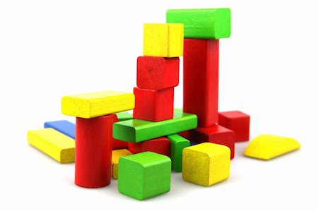 simsearch:400-04282061,k - Wooden building blocks on white background. Close Up. Stock Photo - Budget Royalty-Free & Subscription, Code: 400-05319862