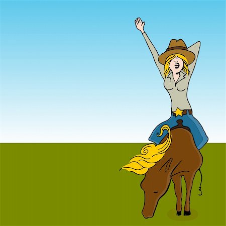 An image of a girl riding a horse. Stock Photo - Budget Royalty-Free & Subscription, Code: 400-05310102