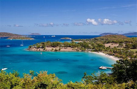 Panorama of Caneel Bay on the Caribbean island of St John in the US Virgin Islands Foto de stock - Royalty-Free Super Valor e Assinatura, Número: 400-05310237