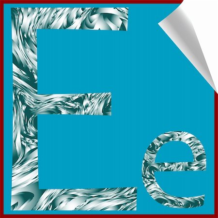 design of letter a in water - alphabet letter E, vector art illustration; more alphabet stickers in my gallery Stock Photo - Budget Royalty-Free & Subscription, Code: 400-05310304