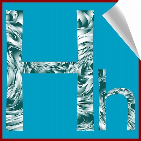 alphabet letter H, vector art illustration; more alphabet stickers in my gallery Stock Photo - Budget Royalty-Free & Subscription, Code: 400-05310307