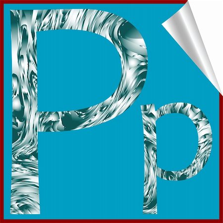 alphabet letter P, vector art illustration; more alphabet stickers in my gallery Stock Photo - Budget Royalty-Free & Subscription, Code: 400-05310315