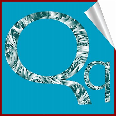 alphabet letter Q, vector art illustration; more alphabet stickers in my gallery Stock Photo - Budget Royalty-Free & Subscription, Code: 400-05310316