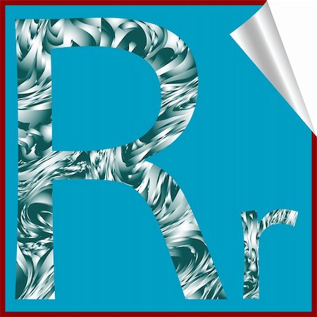 alphabet letter R, vector art illustration; more alphabet stickers in my gallery Stock Photo - Budget Royalty-Free & Subscription, Code: 400-05310317