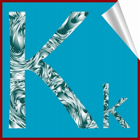 alphabet letter K, vector art illustration; more alphaber stickers in my gallery Stock Photo - Budget Royalty-Free & Subscription, Code: 400-05310310