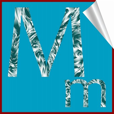 alphabet letter M, vector art illustration; more alphabet stickers in my gallery Stock Photo - Budget Royalty-Free & Subscription, Code: 400-05310312