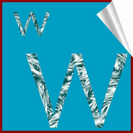 alphabet letter W, vector art illustration; more alphabet stickers in my gallery Stock Photo - Budget Royalty-Free & Subscription, Code: 400-05310322