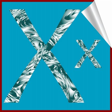 alphabet letter X, vector art illustration; more alphabet stickers in my gallery Stock Photo - Budget Royalty-Free & Subscription, Code: 400-05310323