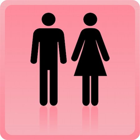 Vector Man & Woman icon over pink background Stock Photo - Budget Royalty-Free & Subscription, Code: 400-05310584
