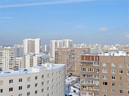 Urban landscape. Moscow dormitory Stock Photo - Budget Royalty-Free & Subscription, Code: 400-05310634