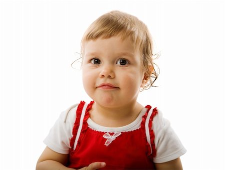 simsearch:400-04637418,k - Happy Toddler girl portrait isolated on white Stock Photo - Budget Royalty-Free & Subscription, Code: 400-05311109