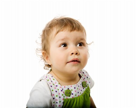 simsearch:400-06098679,k - Happy Toddler girl portrait isolated on white Fotografie stock - Microstock e Abbonamento, Codice: 400-05311111