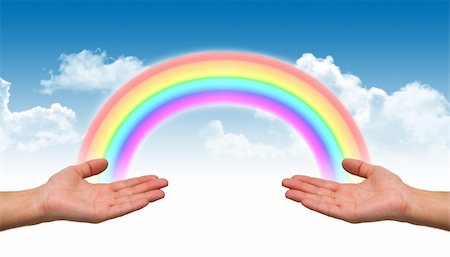 Rainbow between hands Stock Photo - Budget Royalty-Free & Subscription, Code: 400-05311127