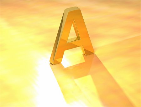 3D Gold Letter  font on yellow background Foto de stock - Super Valor sin royalties y Suscripción, Código: 400-05311249