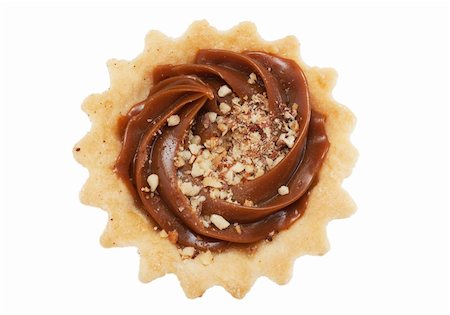 simsearch:400-05341443,k - A pastry with nuts isolated over white. Top view. Stockbilder - Microstock & Abonnement, Bildnummer: 400-05311273