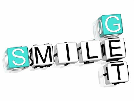 3D Get Smile Crossword on white background Stock Photo - Budget Royalty-Free & Subscription, Code: 400-05311304