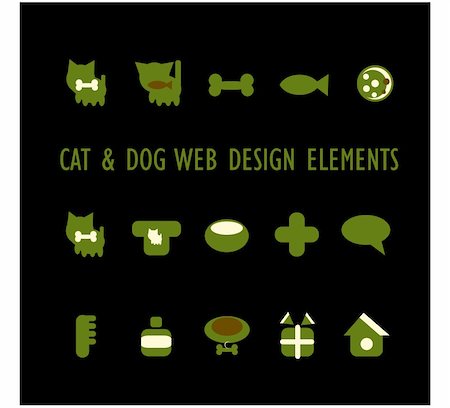 puppy dog and kitten paws - Cats, dogs and other pets and accessories icons Stock Photo - Budget Royalty-Free & Subscription, Code: 400-05311402