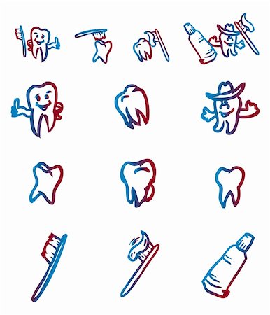 set of abstract teeth vector illustration symbol Stock Photo - Budget Royalty-Free & Subscription, Code: 400-05311510