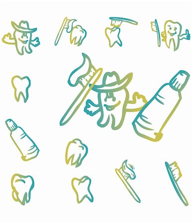 set of abstract teeth vector illustration symbol Stock Photo - Budget Royalty-Free & Subscription, Code: 400-05311513