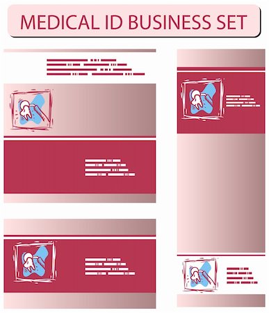 simsearch:400-06108956,k - Medical ID business set with Dentist icons Fotografie stock - Microstock e Abbonamento, Codice: 400-05311574