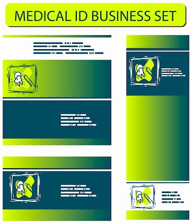 simsearch:400-06108956,k - Medical ID business set with Dentist icons Fotografie stock - Microstock e Abbonamento, Codice: 400-05311576