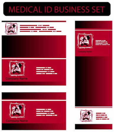 simsearch:400-06108956,k - Medical ID business set with Dentist icons Fotografie stock - Microstock e Abbonamento, Codice: 400-05311582