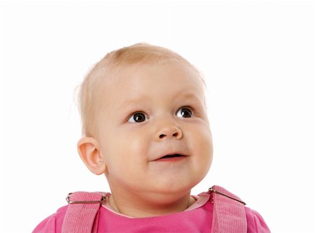 simsearch:400-06098679,k - Happy Toddler girl portrait isolated on white Fotografie stock - Microstock e Abbonamento, Codice: 400-05311668