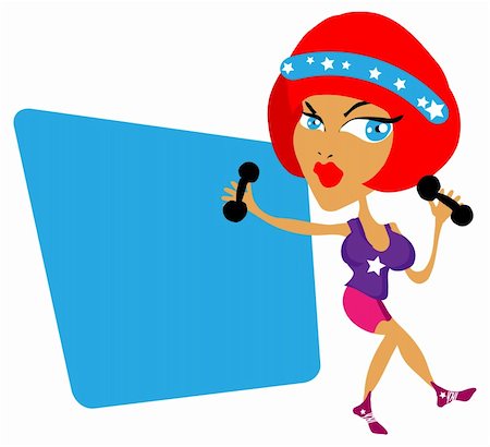 fat women exercise on ball - Gym, fitness woman, sport lady emblem, sticker, header, card Stock Photo - Budget Royalty-Free & Subscription, Code: 400-05311703