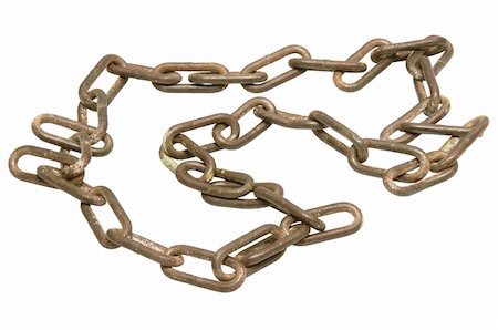 roundhouse - old rusty chain isolated on a white background Stock Photo - Budget Royalty-Free & Subscription, Code: 400-05312151