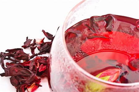 dry tea Hibiscus tea brewed on the background Stock Photo - Budget Royalty-Free & Subscription, Code: 400-05312307