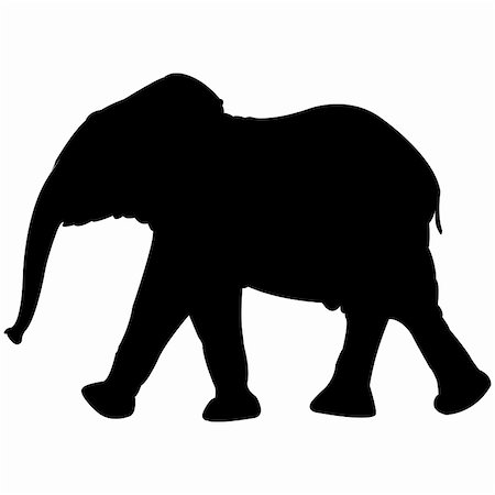 simsearch:700-00162821,k - baby elephant silhouette isolated on white background, abstract art illustration Photographie de stock - Aubaine LD & Abonnement, Code: 400-05312373