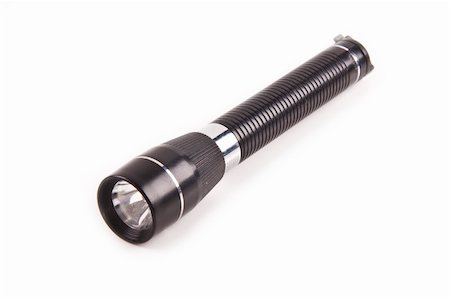 simsearch:400-08187651,k - black flashlight isolated on white background for you Fotografie stock - Microstock e Abbonamento, Codice: 400-05312496