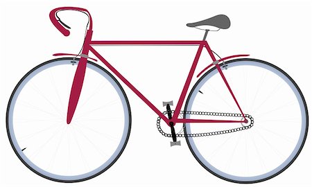 Bicycle, isolated on white. Vector art illustration. Stock Photo - Budget Royalty-Free & Subscription, Code: 400-05312647