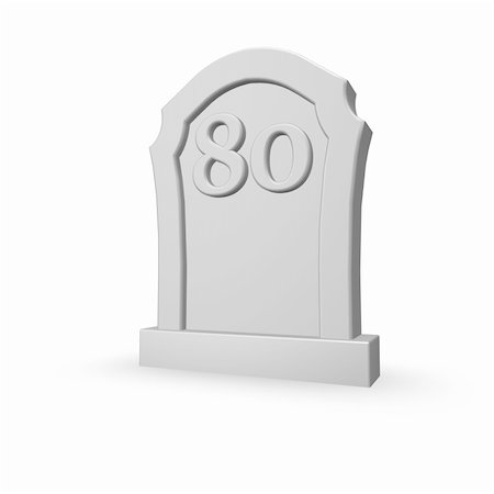 simsearch:400-06366826,k - gravestone with number eighty on white background - 3d illustration Stock Photo - Budget Royalty-Free & Subscription, Code: 400-05312697