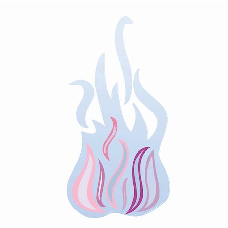 petroleum flare - blue flames isolated on white, vector illustration Stock Photo - Budget Royalty-Free & Subscription, Code: 400-05312806