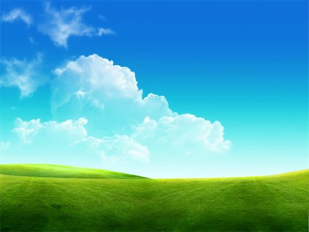 simsearch:400-06143114,k - beautiful landscape, green grass, blue sky Fotografie stock - Microstock e Abbonamento, Codice: 400-05313229