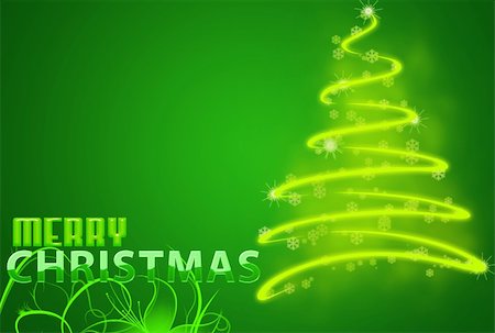 green christmas card with white snow and snowflakes Stock Photo - Budget Royalty-Free & Subscription, Code: 400-05313363