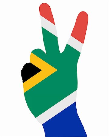 flag of south africa - South African finger signal Stock Photo - Budget Royalty-Free & Subscription, Code: 400-05313477