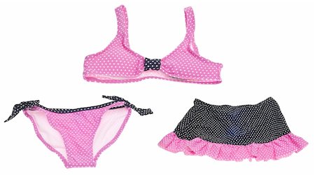 simsearch:400-08400086,k - Summer Bikini Concept with Pink and Black Dot Bikini Isolated on White with a Clipping Path. Stock Photo - Budget Royalty-Free & Subscription, Code: 400-05313525