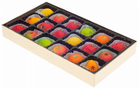 Colorful Marzipan in Fruit Shapes in a Box. Stock Photo - Budget Royalty-Free & Subscription, Code: 400-05313558