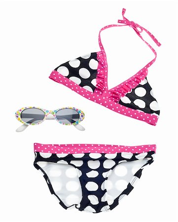 simsearch:400-08400085,k - Summer Bikini Concept with Bathing Suit and Sunglasses Isolated on White with a Clipping Path. Photographie de stock - Aubaine LD & Abonnement, Code: 400-05313553