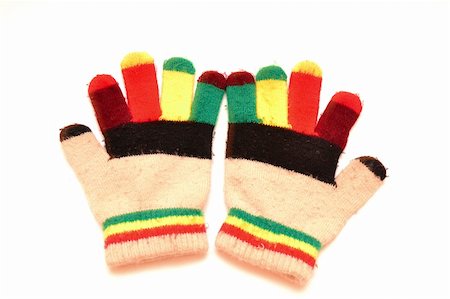 Photo of children's warm gloves on a white background. Stock Photo - Budget Royalty-Free & Subscription, Code: 400-05313585