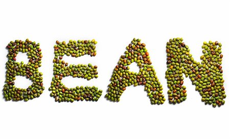 simsearch:400-05328786,k - Isolated  green beans ordered in word "BEAN" Fotografie stock - Microstock e Abbonamento, Codice: 400-05313593