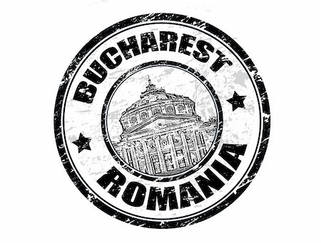 simsearch:400-06456471,k - Grunge rubber stamp with the athenaeum shape and the name Bucharest written inside the stamp Photographie de stock - Aubaine LD & Abonnement, Code: 400-05313639