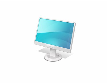 Illustration of an icon of the monitor on a white background. Stock Photo - Budget Royalty-Free & Subscription, Code: 400-05313643