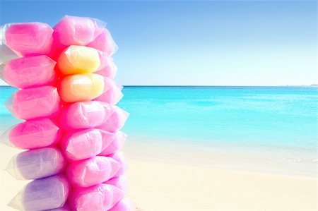 Cotton candy colorful in Caribbean beach shore turquoise sea Stockbilder - Microstock & Abonnement, Bildnummer: 400-05313831