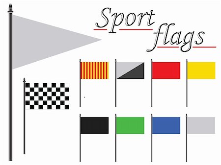 sport flags collection against white background, abstract vector art illustration Stock Photo - Budget Royalty-Free & Subscription, Code: 400-05324081