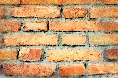 simsearch:400-05911267,k - Old brick wall with an oil-painting effect Foto de stock - Super Valor sin royalties y Suscripción, Código: 400-05324234